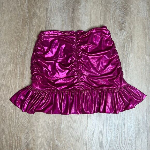 REVOLVE x More To Come Tori Ruched Mini Skirt In Hot Pink, Women’s Medium - Picture 12 of 13